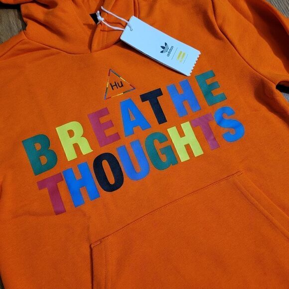 Adidas NMD Hu Pharrell Williams Humanrace Youth Medium M Orange Fleece Hoodie - Picture 3 of 14